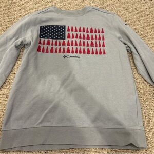 Columbia Gray Crewneck with american flag Design